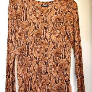 Express snake print long sleeve top